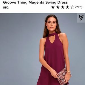 Lulu’s Groove Thing Magenta Swing Dress